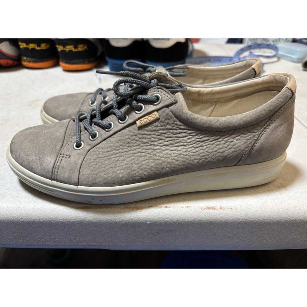 Ecco Soft 7 Walking Sneakers Shoes Stone Leather Womens‎ Size 39 US 9